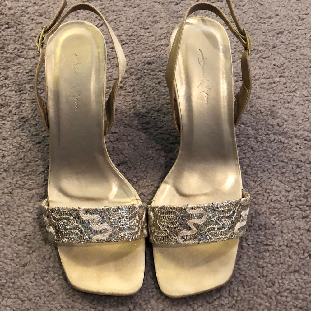 Daniel Yam Gold Heels. Size 7